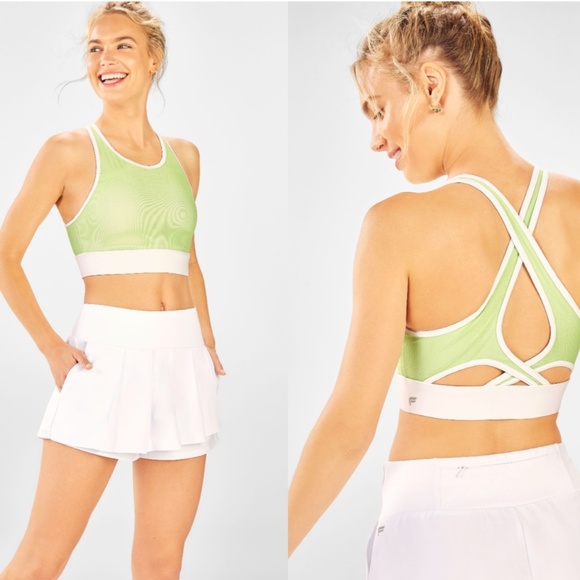 Fabletics Lime Green Mesh Sports Bra - Picture 1 of 6